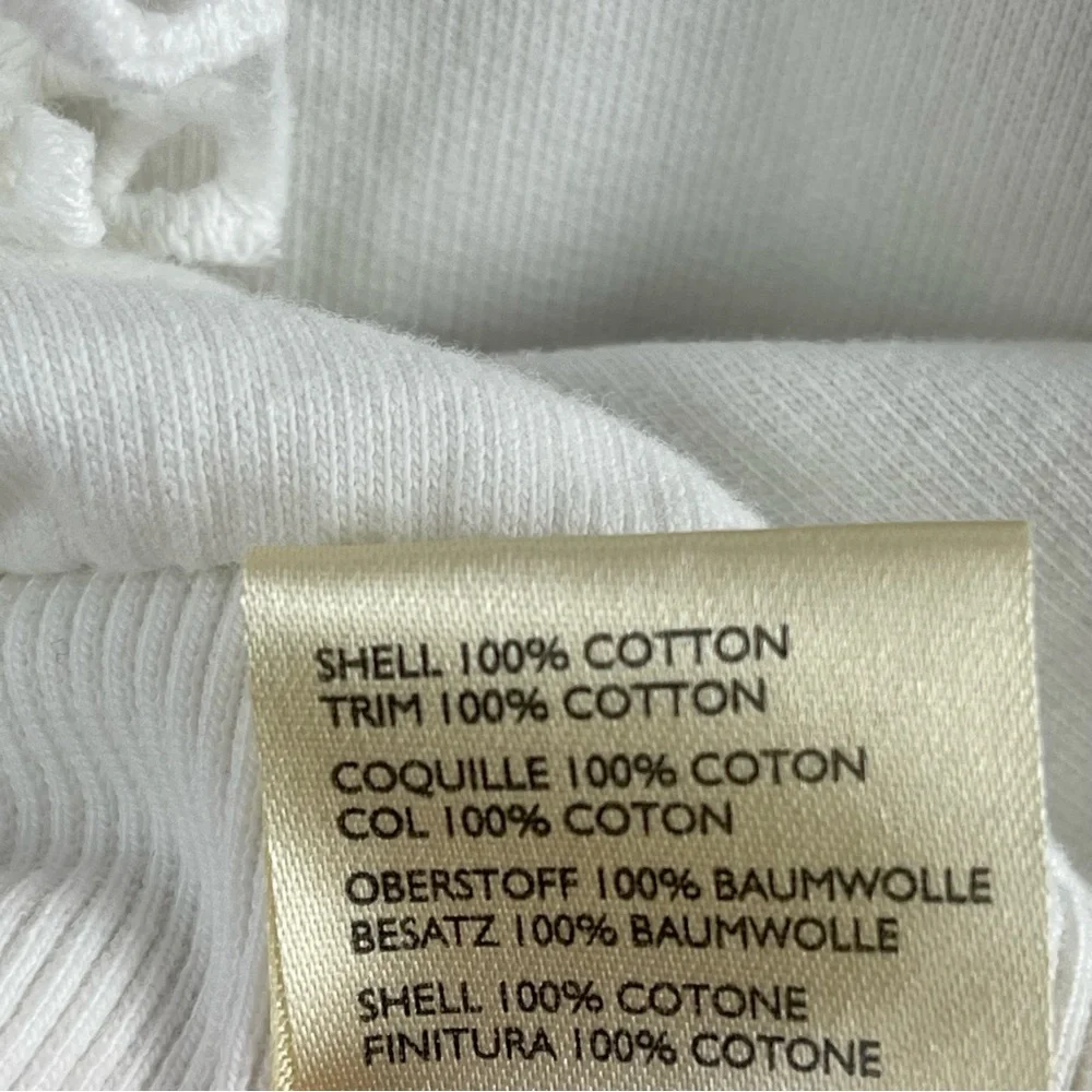 By Anthropologie White Ruffle Sleeve Top Sz M - Picture 13 of 13